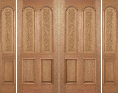 WDMA 100x80 Door (8ft4in by 6ft8in) Exterior Mahogany Legacy Double Door/2side Carved Panel 1