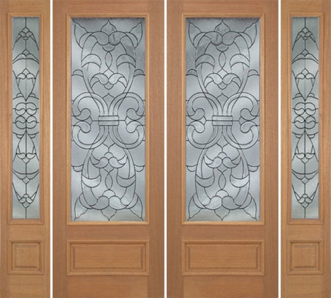 WDMA 100x96 Door (8ft4in by 8ft) Exterior Mahogany Edwards Double Door/2side w/ W Glass - 8ft Tall 1