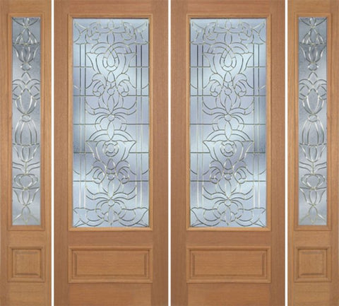 WDMA 100x96 Door (8ft4in by 8ft) Exterior Mahogany Edwards Double Door/2side w/ U Glass - 8ft Tall 1