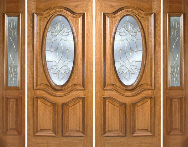 WDMA 108x80 Door (9ft by 6ft8in) Exterior Mahogany La Jolla Double Door/2side w/ CO Glass - 6ft8in Tall 1