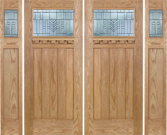 WDMA 108x80 Door (9ft by 6ft8in) Exterior Oak Biltmore Double Door/2side w/ C Glass 1