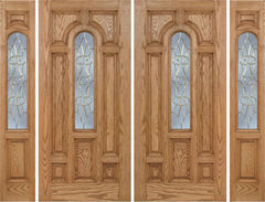 WDMA 108x80 Door (9ft by 6ft8in) Exterior Oak Carrick Double Door/2side w/ OL Glass - 6ft8in Tall 1