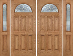 WDMA 112x80 Door (9ft4in by 6ft8in) Exterior Oak Merritt Double Door/2side w/ A Glass 1