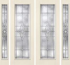 WDMA 112x96 Door (9ft4in by 8ft) Exterior Smooth Wellesley Full Lite 8ft Flush Star Double Door 2 Sides Sidelight W/ Stile Lines 1