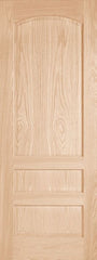 WDMA 12x80 Door (1ft by 6ft8in) Interior Pocket Paint grade 203KC Wood 3 Panel Transitional Arch Top Panel Ovolo Single Door 1