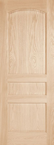 WDMA 12x80 Door (1ft by 6ft8in) Interior Swing Pine 203AC Wood 3 Panel Transitional Arch Top Panel Ovolo Single Door 1