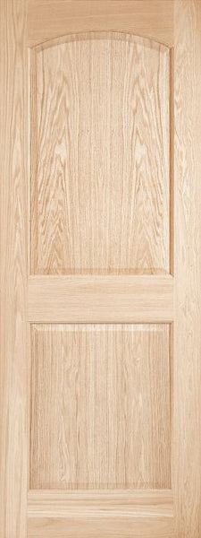 WDMA 12x80 Door (1ft by 6ft8in) Interior Swing Paint grade 2020C Wood 2 Panel Contemporary Modern Arch Top Panel Ovolo Single Door 1