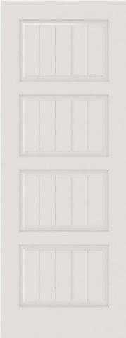 WDMA 12x80 Door (1ft by 6ft8in) Interior Swing Smooth SV4100 MDF PLANK/V-GROOVE 4 Panel Single Door 1