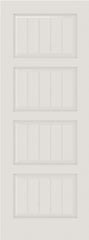 WDMA 12x80 Door (1ft by 6ft8in) Interior Swing Smooth SV4100 MDF PLANK/V-GROOVE 4 Panel Single Door 1