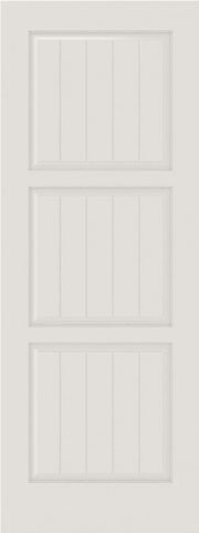 WDMA 12x80 Door (1ft by 6ft8in) Interior Swing Smooth SV3100 MDF PLANK/V-GROOVE 3 Panel Single Door 1