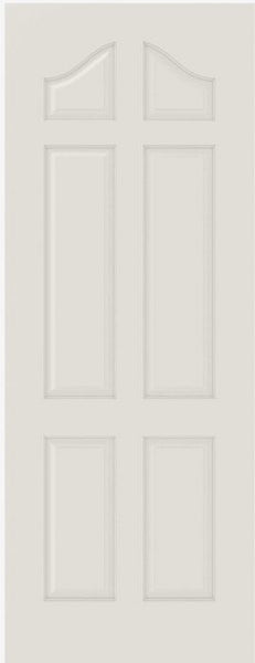 WDMA 12x80 Door (1ft by 6ft8in) Interior Bypass Smooth 6050 MDF 6 Panel Arch Panel Single Door 1