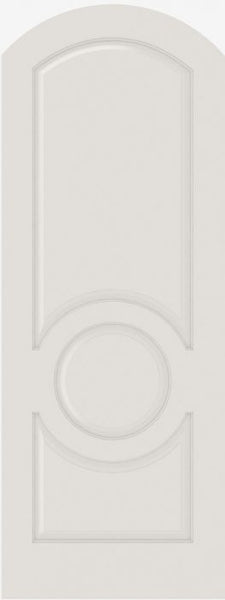 WDMA 12x80 Door (1ft by 6ft8in) Interior Swing Smooth 3120AR MDF 3 Panel Arch Top and Panel Circle Single Door 1