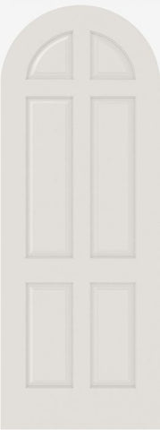 WDMA 12x80 Door (1ft by 6ft8in) Interior Swing Smooth 6040R MDF 6 Panel Round Top and Panel Single Door 1