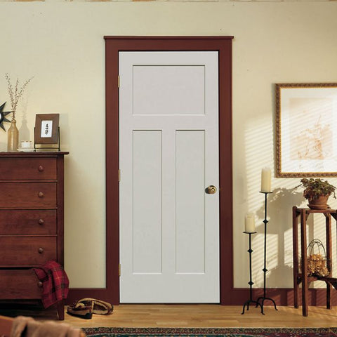 WDMA 18x80 Door (1ft6in by 6ft8in) Interior Swing Smooth 80in Craftsman III 3 Panel Shaker Solid Core Single Door|1-3/8in Thick 1