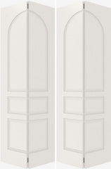 WDMA 20x80 Door (1ft8in by 6ft8in) Interior Bypass Smooth 3040 MDF 3 Panel Round Panel Double Door 2