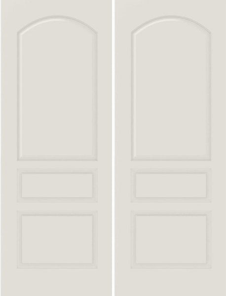 WDMA 20x80 Door (1ft8in by 6ft8in) Interior Bifold Smooth 3020 MDF 3 Panel Arch Panel Double Door 1