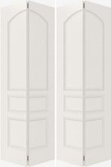 WDMA 20x80 Door (1ft8in by 6ft8in) Interior Bifold Smooth 3020 MDF 3 Panel Arch Panel Double Door 2