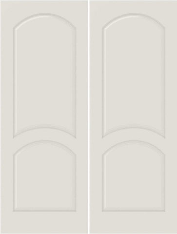 WDMA 20x80 Door (1ft8in by 6ft8in) Interior Bifold Smooth 2030 MDF 2 Panel Arch Panel Double Door 1