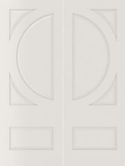 WDMA 20x80 Door (1ft8in by 6ft8in) Interior Swing Smooth 4130 MDF Pair 4 Panel Circle Double Door 1