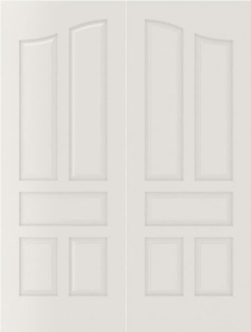 WDMA 20x80 Door (1ft8in by 6ft8in) Interior Swing Smooth 5090 MDF Pair 5 Panel Arch Panel Double Door 1