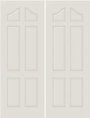 WDMA 20x80 Door (1ft8in by 6ft8in) Interior Barn Smooth 6050 MDF 6 Panel Arch Panel Double Door 1