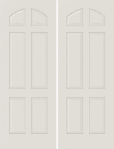 WDMA 20x80 Door (1ft8in by 6ft8in) Interior Bifold Smooth 6020 MDF 6 Panel Arch panel Double Door 1