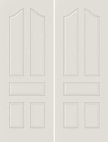 WDMA 20x80 Door (1ft8in by 6ft8in) Interior Barn Smooth 5050 MDF 5 Panel Arch Panel Double Door 1