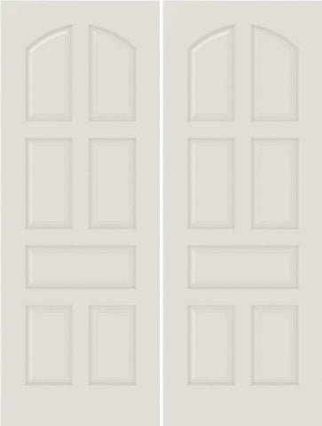 WDMA 20x80 Door (1ft8in by 6ft8in) Interior Barn Smooth 7020 MDF 7 Panel Arch Panel Double Door 1