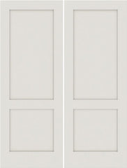 WDMA 20x80 Door (1ft8in by 6ft8in) Interior Swing Smooth 2010 MDF 2 Panel Shaker Double Door 1