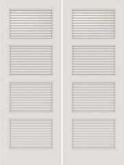 WDMA 20x80 Door (1ft8in by 6ft8in) Interior Swing Smooth SL-4100-LVR 4 Panel Vented Louver Double Door 1