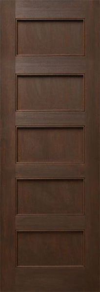 WDMA 24x96 Door (2ft by 8ft) Interior Mahogany 96in Five Flat Panels Square Sticking w/Reveal Single Door 1