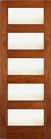 WDMA 24x96 Door (2ft by 8ft) Interior Swing Mahogany RB-02 Contemporary Lite Matte Glass Single Door 1