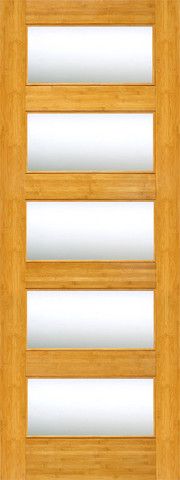 WDMA 24x96 Door (2ft by 8ft) Interior Swing Bamboo BM-16 Contemporary 5 Lite Clear Glass Single Door 1