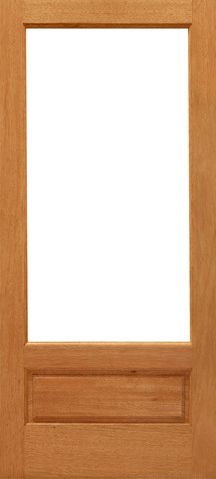 WDMA 24x96 Door (2ft by 8ft) Interior Swing Mahogany 1-lite-P/B Brazilian 1 Panel IG Glass Single Door 1