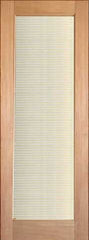 WDMA 24x96 Door (2ft by 8ft) Interior Swing Tropical Hardwood Conemporary Single Door 1-Lite FG-11 Blinds Glass 1