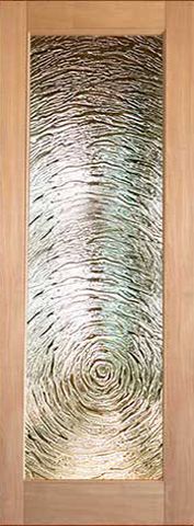 WDMA 24x96 Door (2ft by 8ft) Interior Swing Tropical Hardwood Full Lite Single Door FG-9 Swirl Glass 1