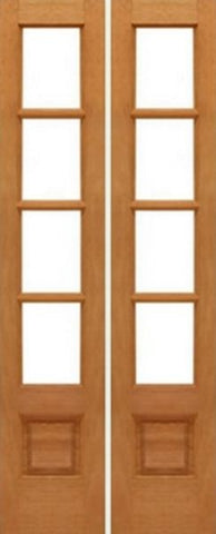 WDMA 28x80 Door (2ft4in by 6ft8in) Interior Swing Mahogany 4-lite French Door w Bottom Panel Solid Wood 1