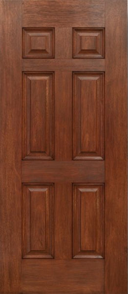 WDMA 30x80 Door (2ft6in by 6ft8in) Exterior Mahogany Six Panel Single Entry Door 1