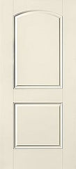 WDMA 30x80 Door (2ft6in by 6ft8in) Exterior Smooth Fiberglass Impact Door 6ft8in 2 Panel Soft Arch 1