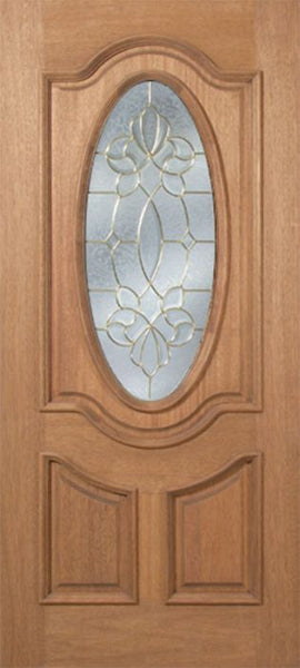 WDMA 30x80 Door (2ft6in by 6ft8in) Exterior Mahogany Carmel Single Door w/ CO Glass - 6ft8in Tall 1