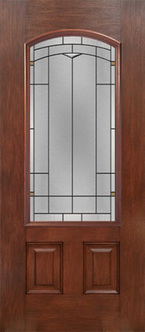 WDMA 30x80 Door (2ft6in by 6ft8in) Exterior Mahogany Camber 3/4 Lite Single Entry Door TP Glass 1