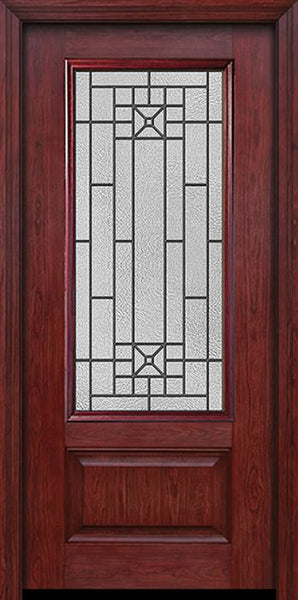 WDMA 30x80 Door (2ft6in by 6ft8in) Exterior Cherry 3/4 Lite 1 Panel Single Entry Door Courtyard Glass 1