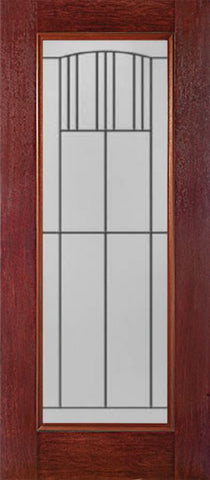 WDMA 30x80 Door (2ft6in by 6ft8in) Exterior Cherry Full Lite Single Entry Door MI Glass 1