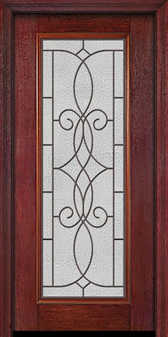 WDMA 30x80 Door (2ft6in by 6ft8in) Exterior Cherry Full Lite Single Entry Door Ashbury Glass 1