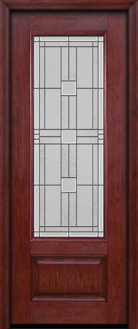 WDMA 30x96 Door (2ft6in by 8ft) Exterior Cherry 96in 3/4 Lite Single Entry Door Monterey Glass 1