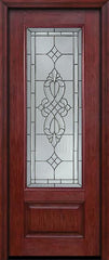 WDMA 30x96 Door (2ft6in by 8ft) Exterior Cherry 96in 3/4 Lite Single Entry Door Windsor Glass 1