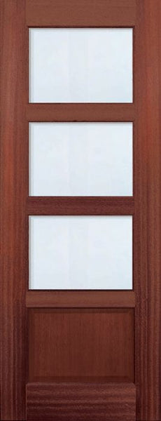 WDMA 30x96 Door (2ft6in by 8ft) Exterior Mahogany 96in 3 lite TDL Continental DoorCraft Door w/Bevel IG 1