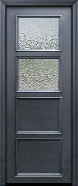 WDMA 30x96 Door (2ft6in by 8ft) Exterior 96in ThermaPlus Steel 2 Lite 2 Panel Continental Door w/ Textured Glass 1