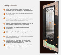 WDMA 30x96 Door (2ft6in by 8ft) Exterior 96in ThermaPlus Steel 1 Lite 3 Panel Continental Door w/ Beveled Glass 2