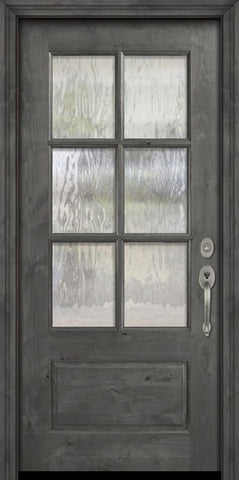 WDMA 32x80 Door (2ft8in by 6ft8in) Exterior Knotty Alder 80in 2/3 Lite 6 Lite SDL Estancia Alder Door 2